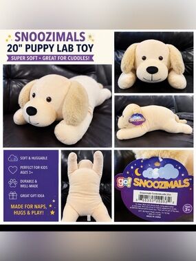 Snoozimals Goldendoodle Puppy Plush Stuffed Animal 20” Soft Sleeping Dog Pillow